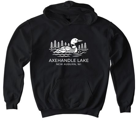 Shirts with White Logo, a Black Softstyle Youth Pullover Hoodie