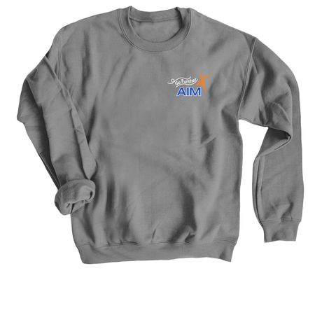 Go Further - chest emblem edition, a Charcoal Crewneck Sweatshirt