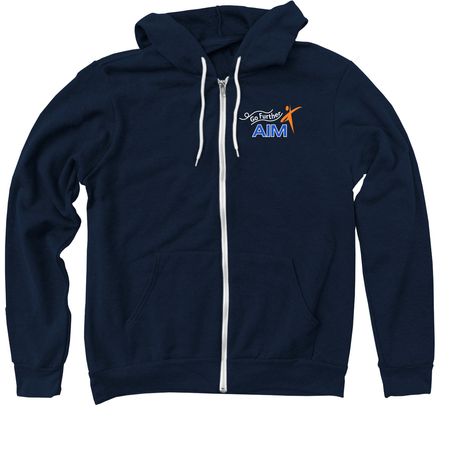 Go Further - chest emblem edition, a Navy Zip Up Hoodie