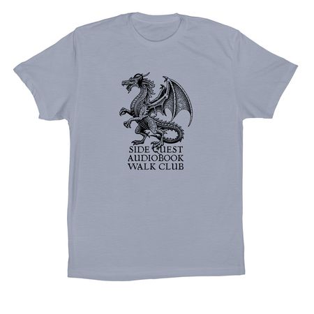 Side Quest Audiobook Walk Club, a Vintage Denim Premium Cotton Tee