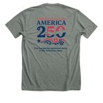 HAC "The Hungarian American story is...", a Deep Heather Premium Unisex Tee (back-view)