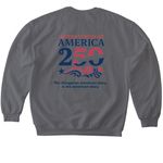 HAC "The Hungarian American story is...", a Charcoal Softstyle Crewneck Sweatshirt (back-view)