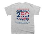 HAC "The Hungarian American story is...", a Sport Grey Youth Unisex Tee (back-view)
