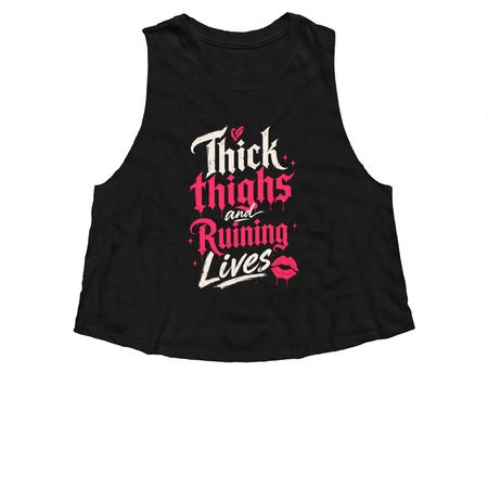 She?s Dangerous&nbsp;, a Solid Black Blend Women?s Cropped Racerback Tank