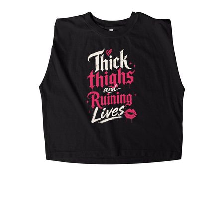 She?s Dangerous&nbsp;, a True Black Women's Heavyweight Garment Dye Muscle Tee