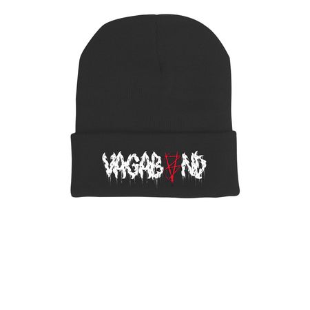 The VagaBeanie&nbsp;, a Black Printed Cuffed Beanie