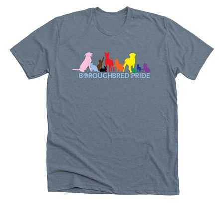 Boroughbred Pride 2025, a Heather Blue Storm Premium Unisex Tee