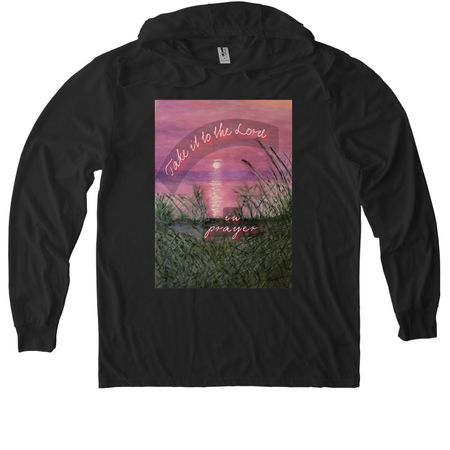 Take Prayers to the Lord Hooded Long Sleeve T, a Space Black Allmade Eco Triblend Hoodie Tee
