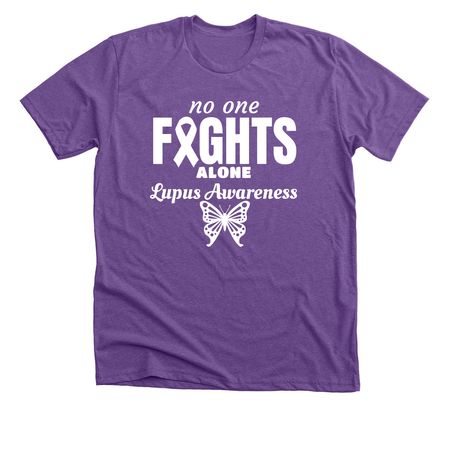 ??No fighting Alone?, a Heather Team Purple Premium Unisex Tee