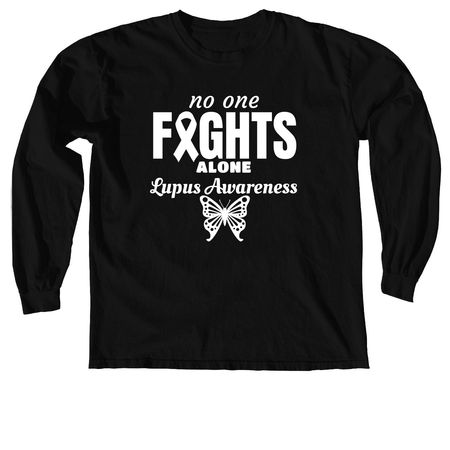 ??No fighting Alone?, a Black Comfort Colors Long Sleeve Tee