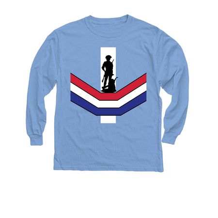Minuteman Ribbon, a Carolina Blue Youth Long Sleeve Tee