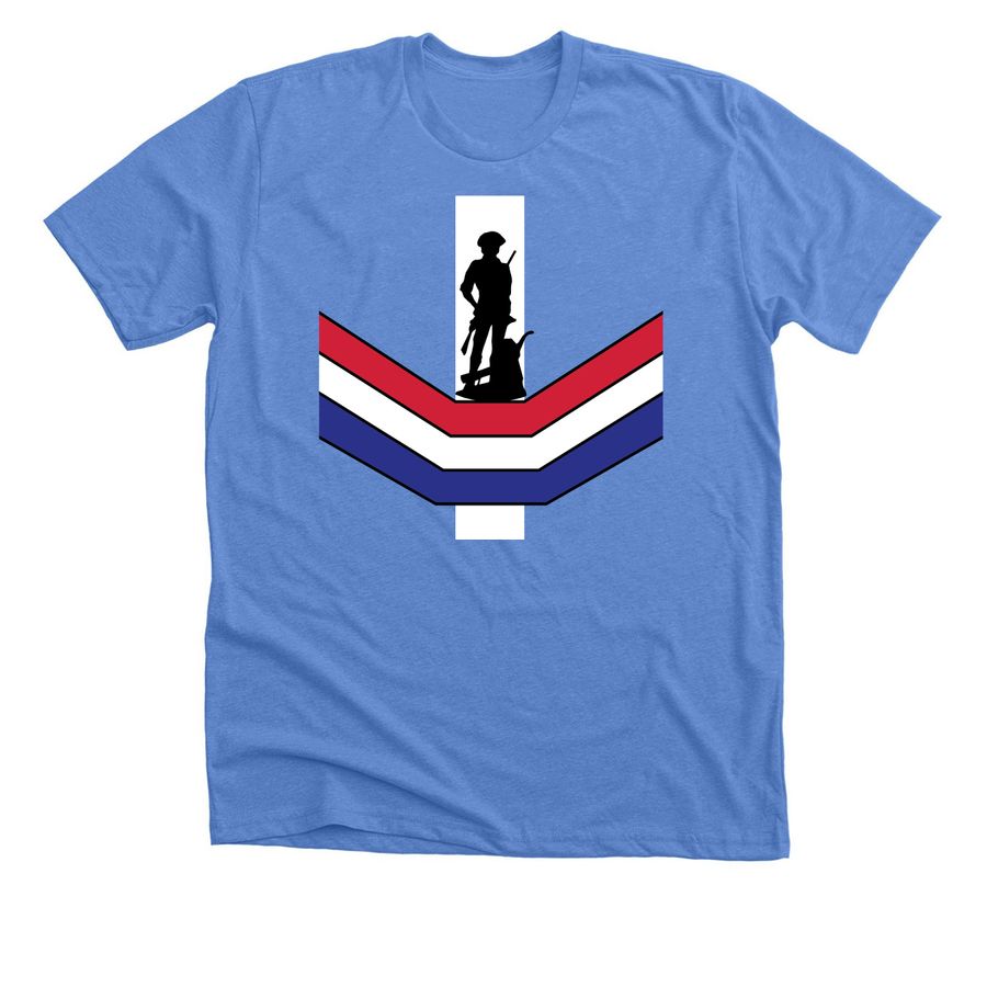 Minuteman Ribbon, a Heather Columbia Blue Premium Unisex Tee