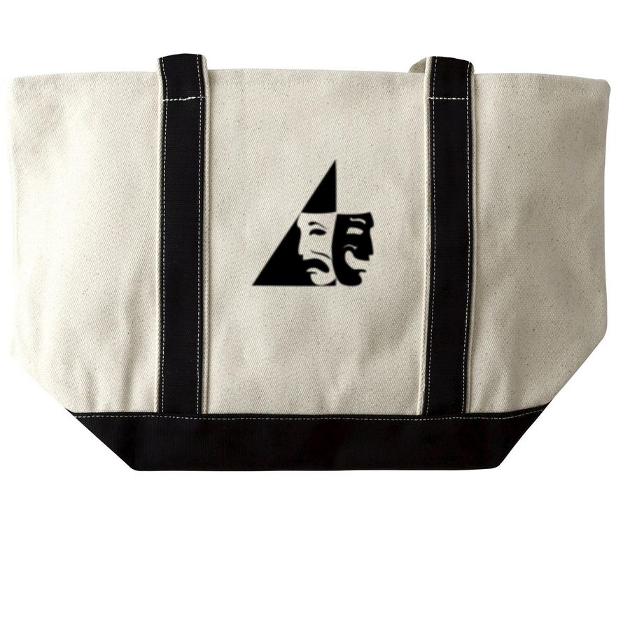 TAP Totes, a Natural/Black Large Two-Tone Canvas Tote Bag (back-view)