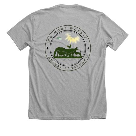 No More Worries Animal Sanctuary&nbsp;, a Athletic Heather Premium Unisex Tee (back-view)