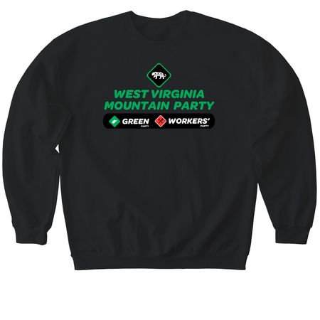 Mountain Party, a Black Softstyle Crewneck Sweatshirt