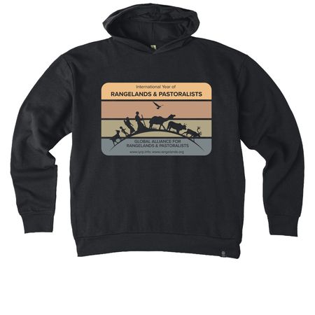 Supporting Rangelands & Pastoralists!, a Black Reclaimist Pullover Hoodie