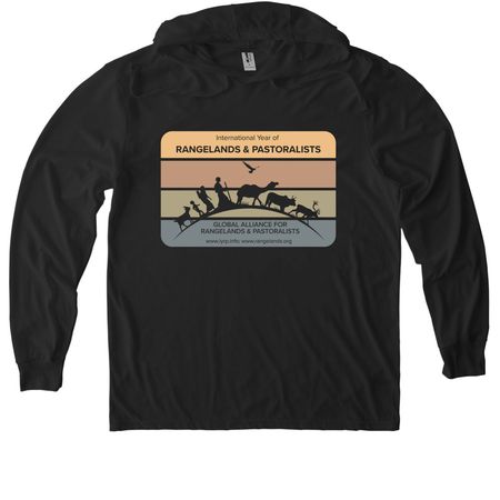 Supporting Rangelands & Pastoralists!, a Space Black Allmade Eco Triblend Hoodie Tee