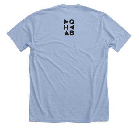 Lavender Rhino - Boston Pride, a Heather Baby Blue Premium Unisex Tee (back-view)