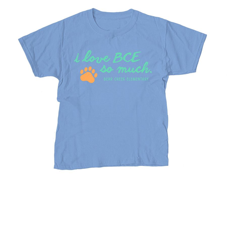 Youth i love BCE Tee, a Carolina Blue Youth Unisex Tee