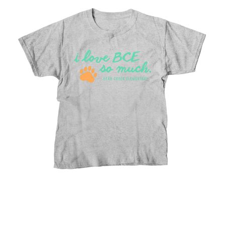 Youth i love BCE Tee, a Sport Grey Youth Unisex Tee