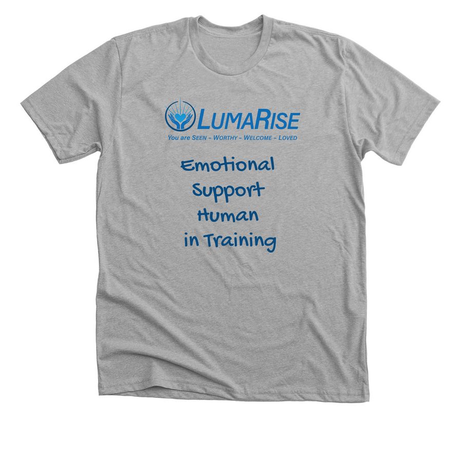 Emotional Support Human, a Athletic Heather Premium Unisex Tee