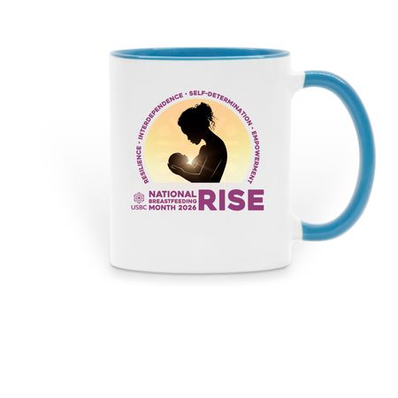 2026 USBC National Breastfeeding Month, a Light Blue Two-Tone Ceramic Mug