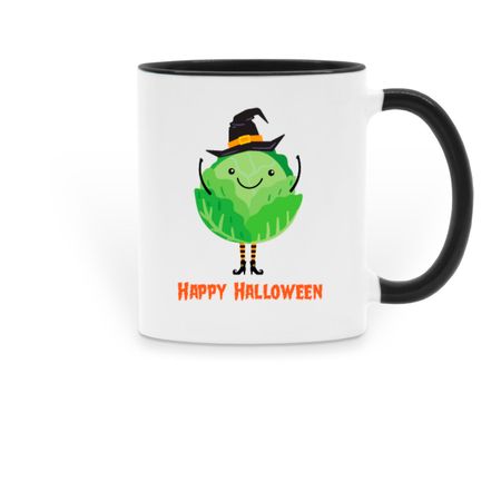 Lettuce be Witchy Halloween Mug, a Black Two-Tone Ceramic Mug