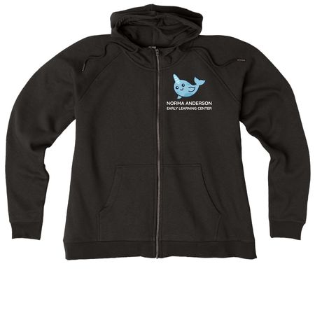 Women's Hoodie Options, a Deep Black Allmade Women?s Organic CVC Zip-Up Hoodie