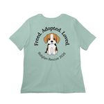 Ridglan Rescue 2026 Wear, a Dusty Blue Women?s Relaxed Cotton Tee (back-view)