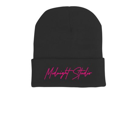 Midnight Studio Beanie, a Black Printed Cuffed Beanie