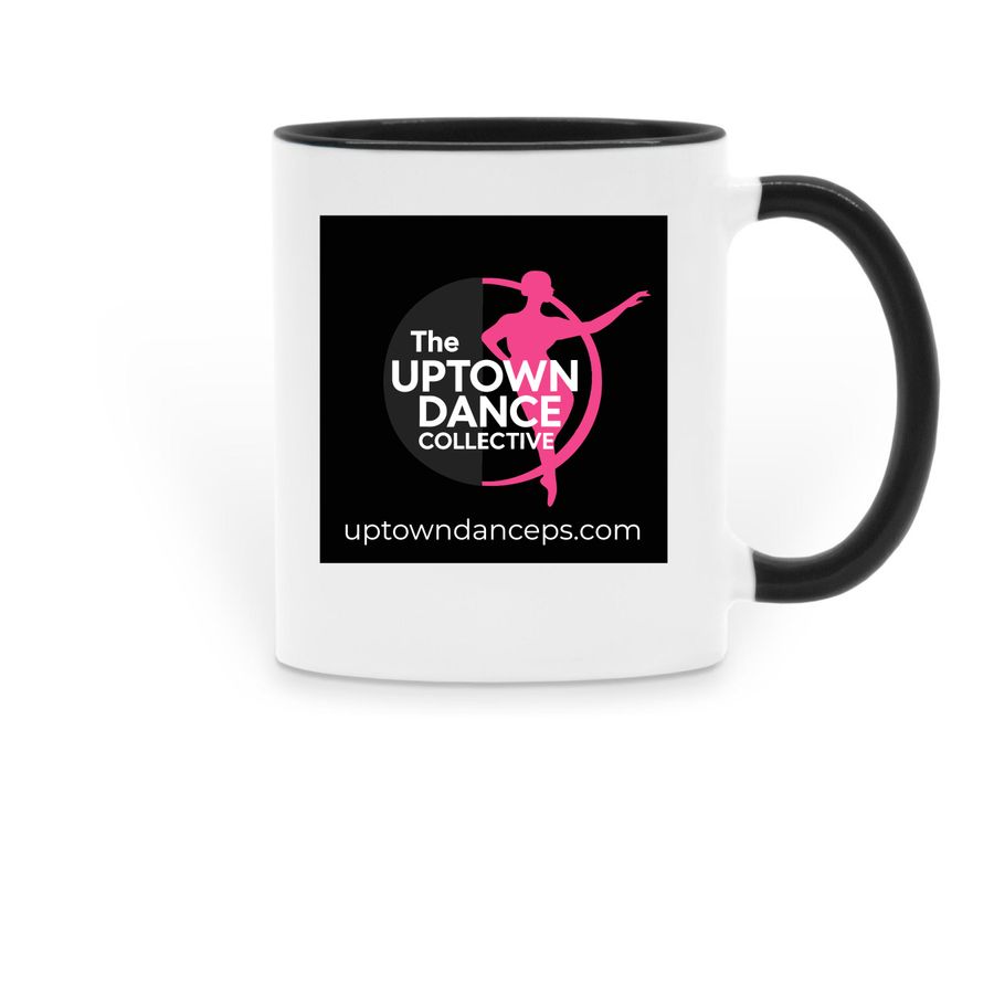 Uptown Dance Collective Coffee Mug, a Black Two-Tone Ceramic Mug