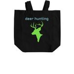 deer hunting&nbsp;, a Black Recycled Cotton Tote Bag (back-view)