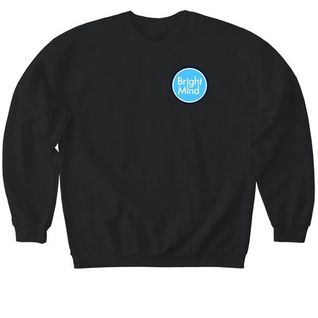 Bright Mind, a Black Softstyle Crewneck Sweatshirt