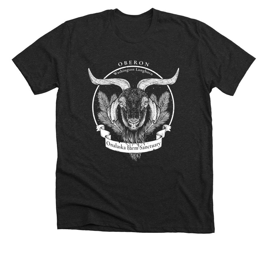 Oberon - White Graphics, a Dark Grey Heather Premium Unisex Tee