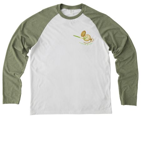 Radium Girls Final Merch, a Olive You Green/ Bright White Allmade Eco Triblend Colorblock Raglan Long Sleeve Tee