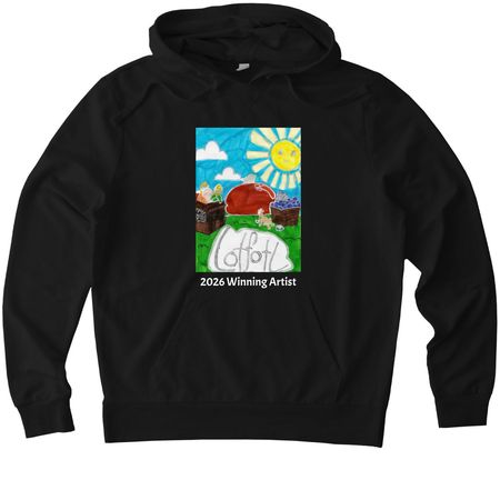 LotFotL Community Farm 2026 Design Winner!, a Deep Black Allmade Organic French Terry Pullover Hoodie