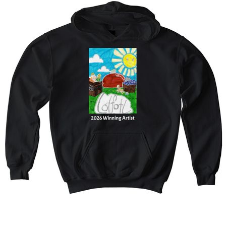 LotFotL Community Farm 2026 Design Winner!, a Black Softstyle Youth Pullover Hoodie