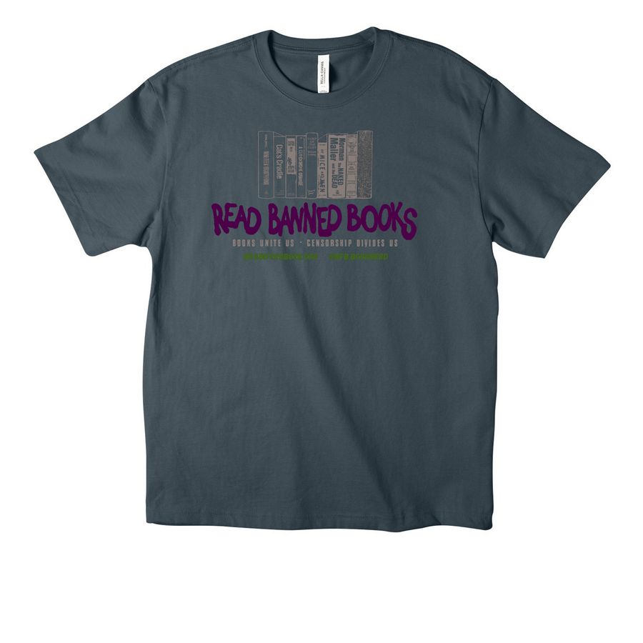 Read Banned Books!, a Vintage Navy Unisex Heavyweight Tee