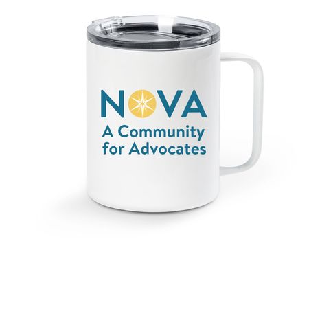 Community for Advocates Travel Mug, a White Stainless Steel Travel Mug