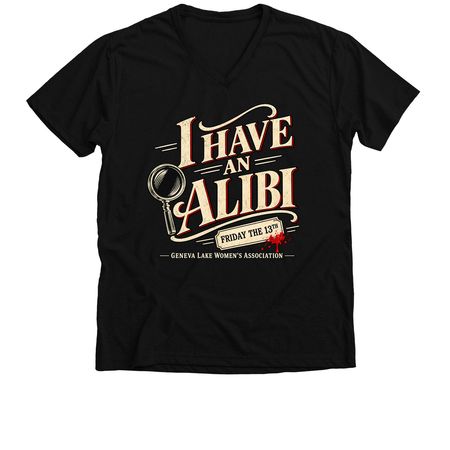 Murder Mystery Shirts and Sweatshirts, a Solid Black Blend Premium V-Neck Tee