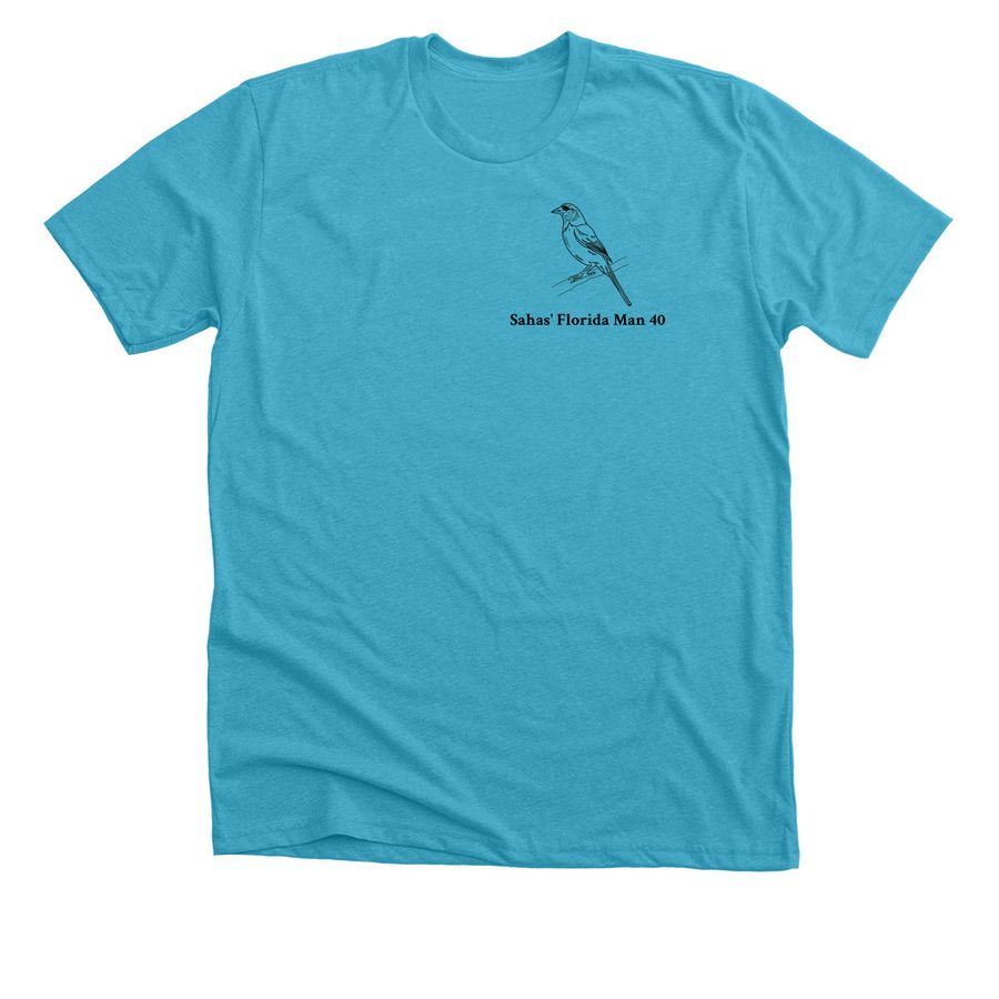 Official Florida Man 40 Survival Tee, a Heather Aqua Premium Unisex Tee