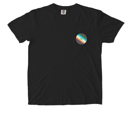 Disability Pride Month Pocket Print T-Shirt, a Black Comfort Colors Pocket Tee