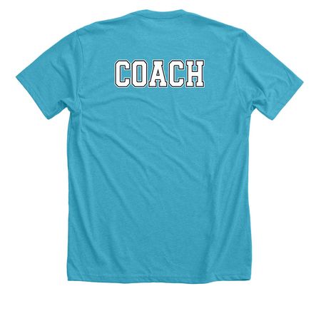 COACHES 1, a Heather Aqua Premium Unisex Tee (back-view)