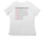 V-Neck two-sided White, a White Women's Relaxed V-Neck Tee (back-view)