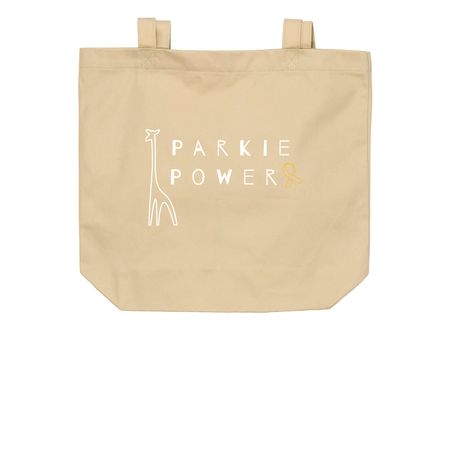 Parkie Power, a Oyster Organic Cotton Tote Bag