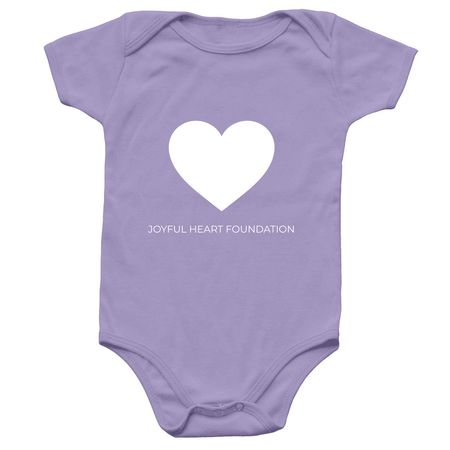 White Heart Baby Onesie, a Lavender Infant Onesie
