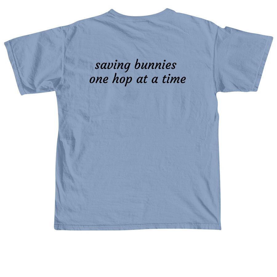 The Hare BNB&nbsp;, a Washed Denim Comfort Colors Unisex Tee (back-view)