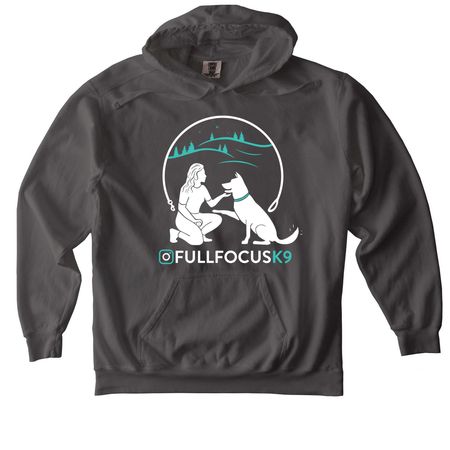 FFK9 Trainers 2025, a Pepper Comfort Colors Pullover Hoodie