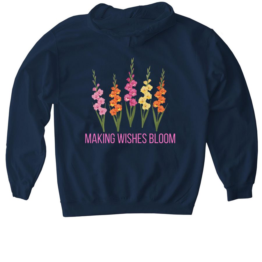 Making Wishes Bloom, a Navy Gildan Softstyle Pullover Hoodie (back-view)