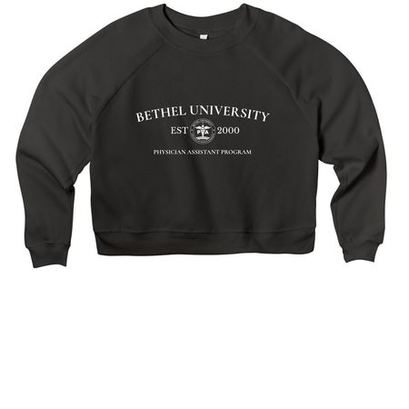 Design #2 with back logo, a Black Women's Premium Cropped Raglan Sweatshirt